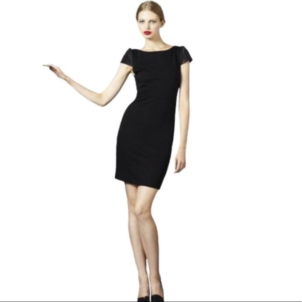 Alice+ Olivia Employed Black Dress w Leather